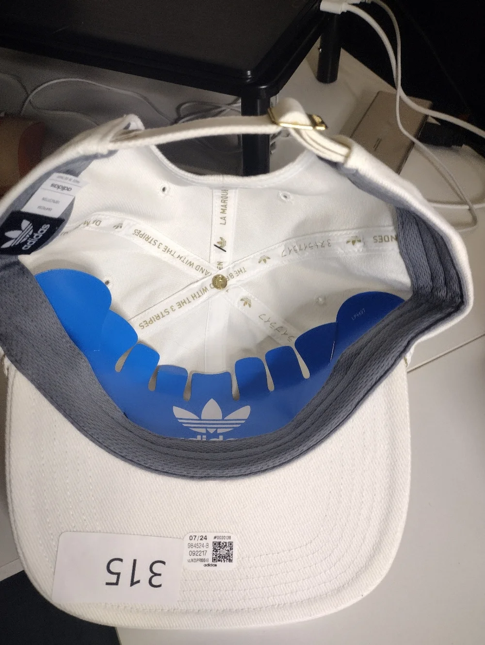NWT Adidas White Cap with Gold Trefoil Patch, Limited 07/24 - Picture 3 of 3